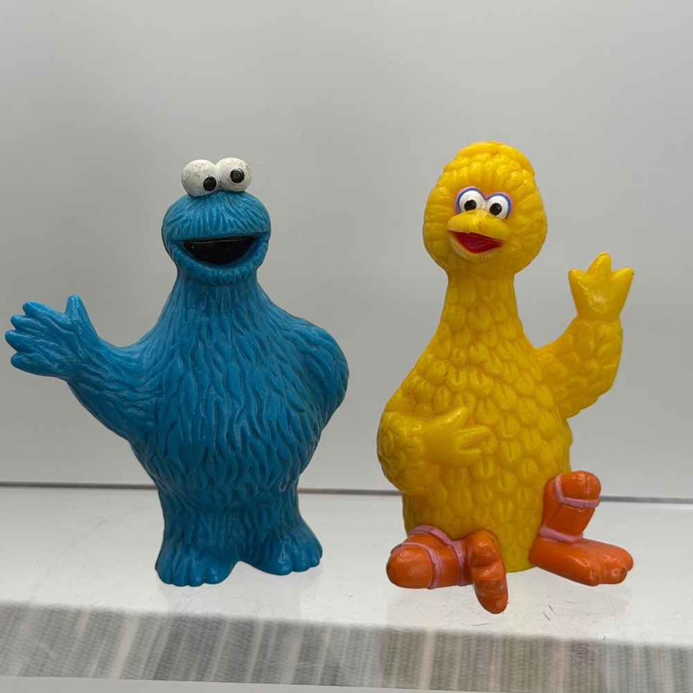 Sesame Street Cookie Monster Big Bird PVC Figures 2009 Sesame Workshop 3 inch
